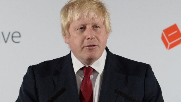 Vote Leave campaigner Boris Johnson holds a press conference at Vote Leave headquarters  in London on Friday.