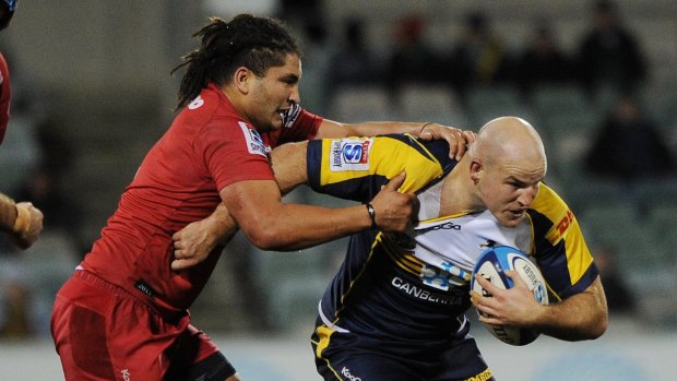 Saia Fainga'a, left, will replace Stephen Moore, right, at the Brumbies next year.