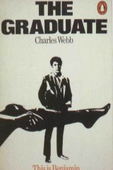 The book cover of <aif>The Graduate<aif> by Charles Webb, featuring the stockinged leg of Mrs Robinson.