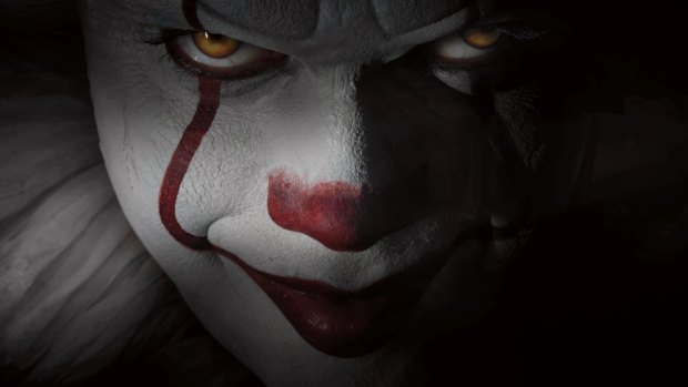 Bill Skarsgard stars as Pennywise in the 2017 film of Stephen King's It. Jaeden Lieberher plays Bill, Jeremy Ray Taylor is Ben, Sophia Lillis is Beverly, Finn Wolfhard plays Richie, Chosen Jacobs is Mike, Jack Dylan Grazer is Eddie and Wyatt Olef plays Stanley. The Warner Bros movie is directed by Andy Muschietti.
