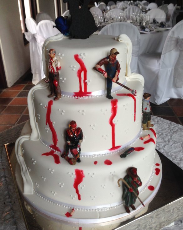  One of the more unconventional requests for Sweet Connoisseur was a wedding cake that depicted the zombie apocalypse. 