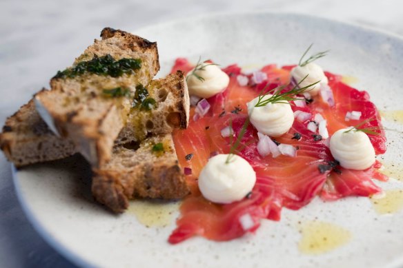 Campari-cured salmon.