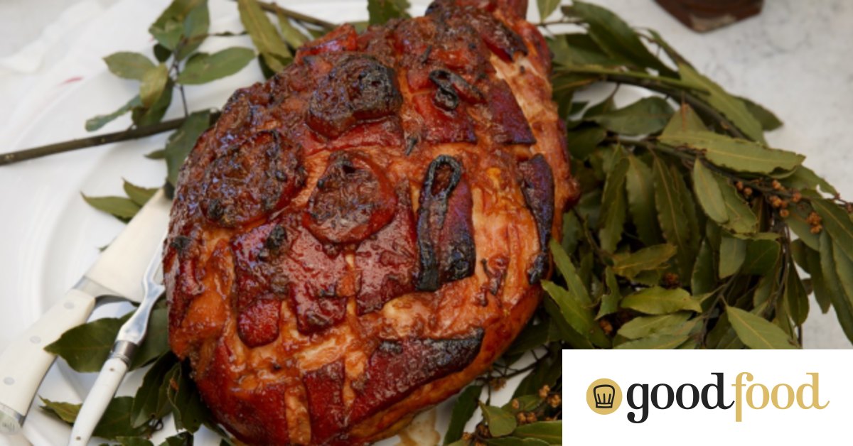 Baked ham with spiced Guinness, mustard and marmalade glaze