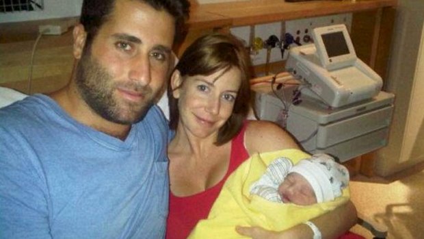 Sally Faulkner with her estranged husband Ali Elamine and their daughter Lahala at birth.