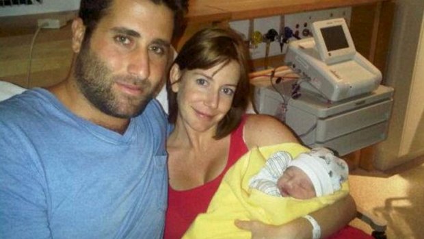 Sally Faulkner with her estranged husband Ali el-Amine  and their daughter Lahela at birth. 