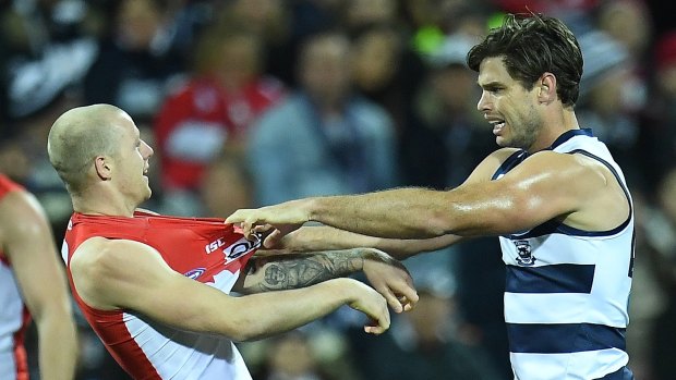 Tom Hawkins says the Cats are staying positive despite facing a huge hurdle in the form of the Swans.