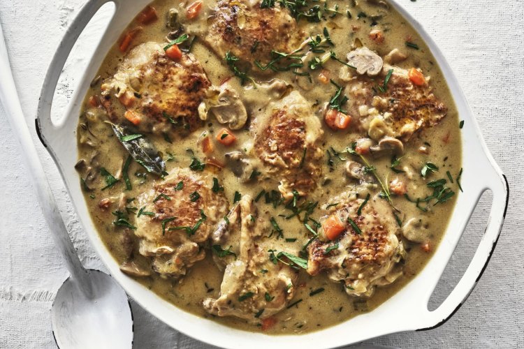 Adam Liaw's chicken fricassee.