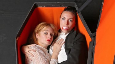 Zoe Boesen and Alexandra Aldrich in Ones Theatre's Dracula.