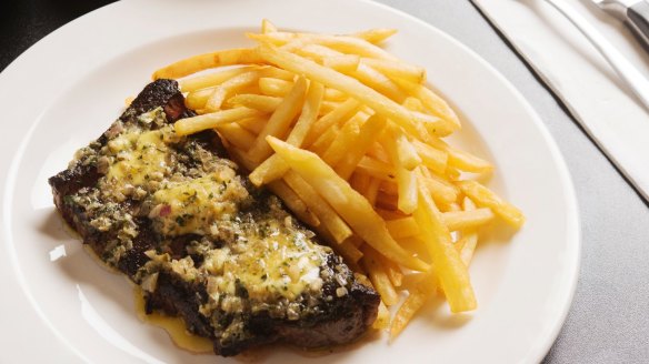 Steak frites with cafe de Paris butter.