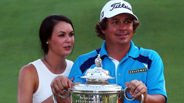 Jason Dufner with then wife Amanda in 2013, after he won the PGA Championship.