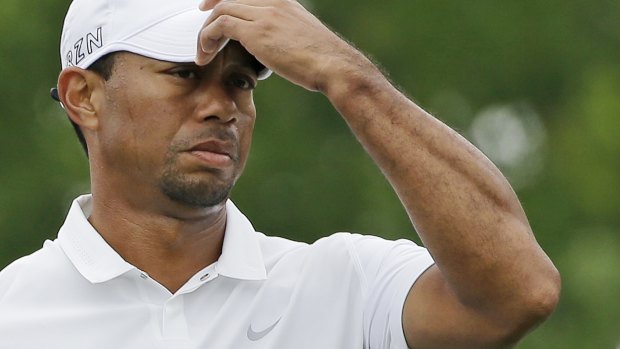 Waterlogged: Tiger Woods hit four balls into the water during his worst ever round.