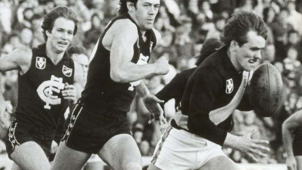 Dale Weightman in action against Carlton in 1979.