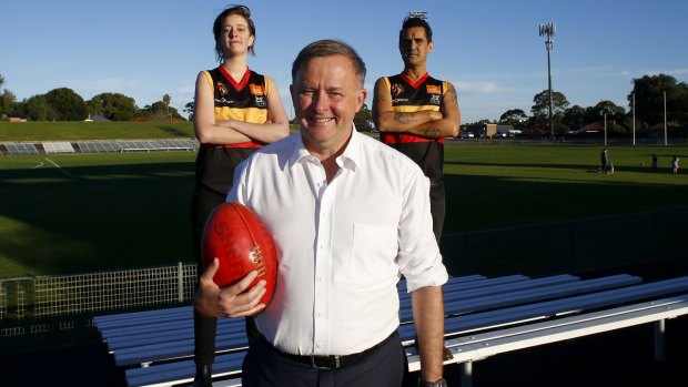 Anthony Albanese with Siobhan Poynton and Adam Yee.