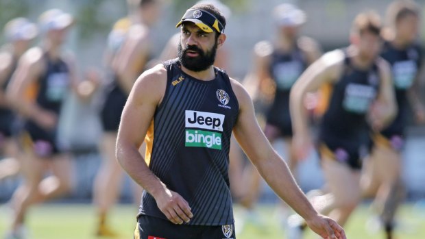 Chris Yarran during a Richmond Tigers AFL pre-season training session at ME Bank Centre in 2015.