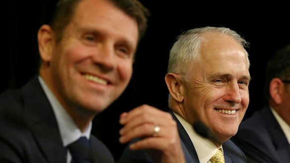 Mike Baird with Prime Minister Malcolm Turnbull, Victoria Premier Daniel Andrews and Western Australia Premier Colin Barnett. 