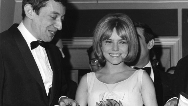 France Gall at 18, with Serge Gainsbourg, after winning the Eurovision Song Contest.