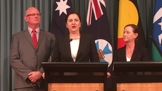 Corrective Service Minister Bill Byrne, Premier Annastacia Palaszczuk and Attorney-General Yvette D'Ath announce changes to youth detention in Queensland.