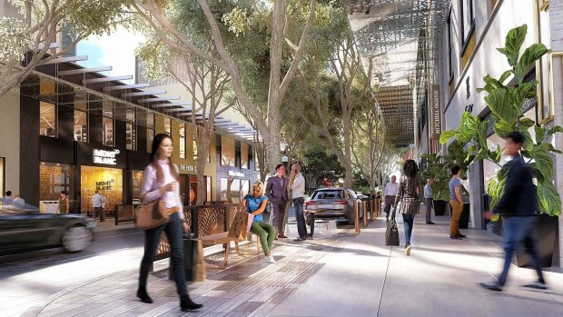 Concept art for Brisbane City Council's Edward Street revitalisation project.