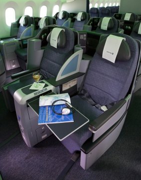 United Airlines' 'Polaris' business class seats.