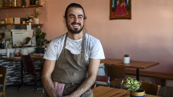 Iranian chef and business owner Hamed Allahyari in his Sunshine venue, SalamaTea.
