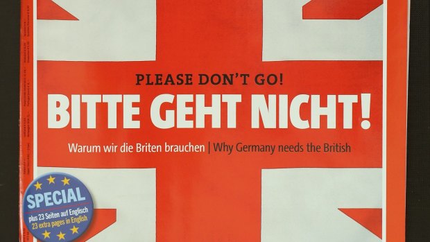 Germany's leading news magazine pleads for Britain to remain in the EU. 