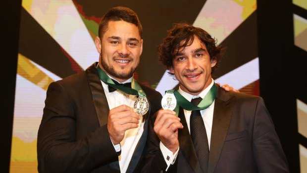 Winners: Jarryd Hayne and Johnathan Thurston shared the Dally M Medal last season, but will anyone be there to collect this year's award?