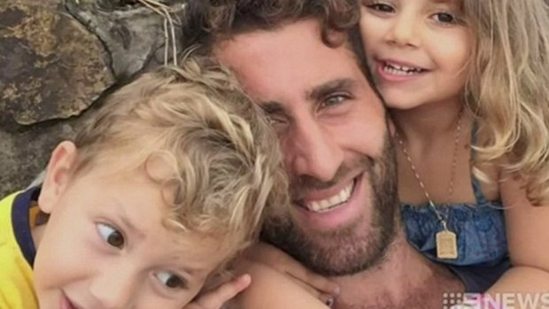 Staying in Beirut: Ali Elamine with his children Noah and Lahela.