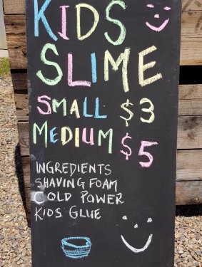 Kids selling slime at the Southside Farmers Market have seen an opportunity in the craze of the moment.