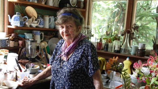 Margaret Olley in the kitchen of her Paddington home in Sydney, 2007.