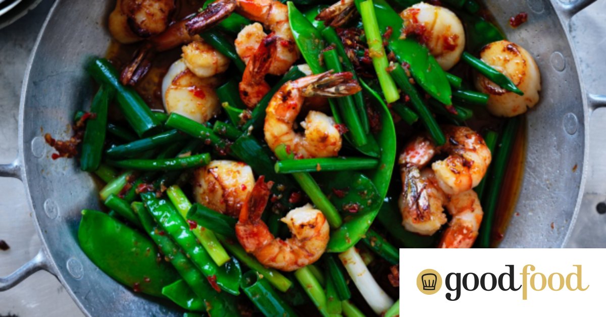 Spicy stirfry prawns with scallops and XO sauce recipe