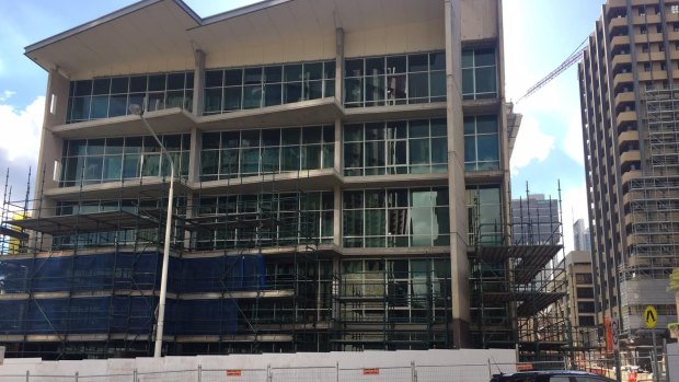 Neville Bonner Building under demolition in William Street for new Queens Wharf casino development.