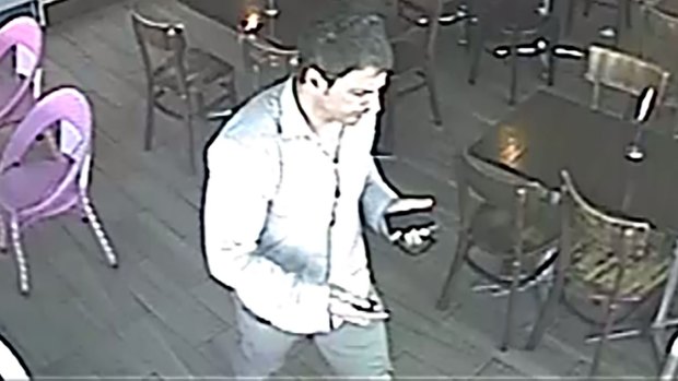 CCTV vision allegedly shows Paul Azzo leaving the Vy Vy Garden Cafe.