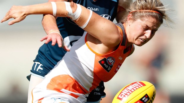 Canberra United skipper Ellie Brush has crossed codes for the inaugural AFLW season to play for the Giants. 