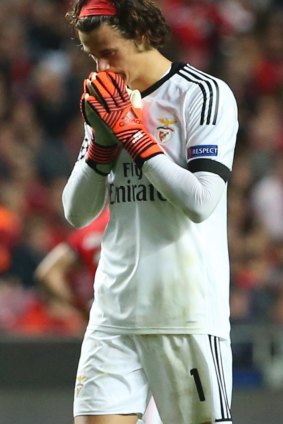 Horrible error: Benfica goalkeeper Mile Svilar.