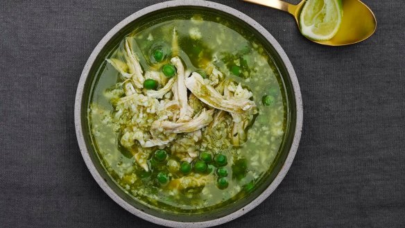 Gwyneth Paltrow's Peruvian chicken cauli rice soup.