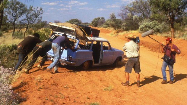 A film crew records an outback breakdown for <i>Bush Mechanics</i>.