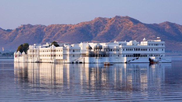 The Lake Palace Hotel in the middle of Lake Pichola, Udaipur.