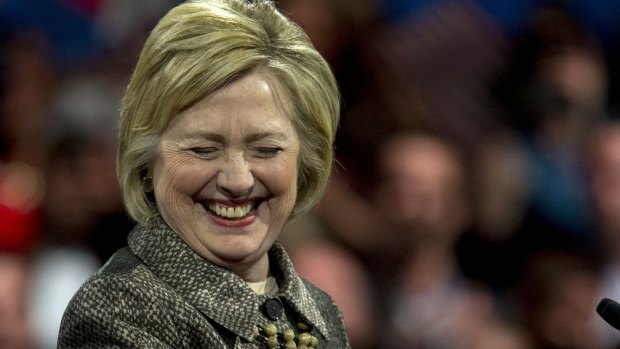 Hillary Clinton smiles during an election night event in Philadelphia, Pennsylvania.