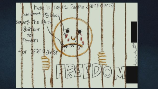 A drawing from a detention centre featured in <i>Chasing Asylum</i>.