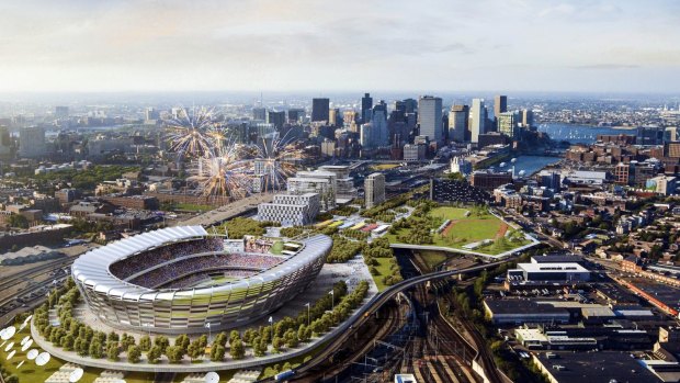 Architect's rendering of a proposed Olympic should Boston be awarded the Olympics in 2024. 