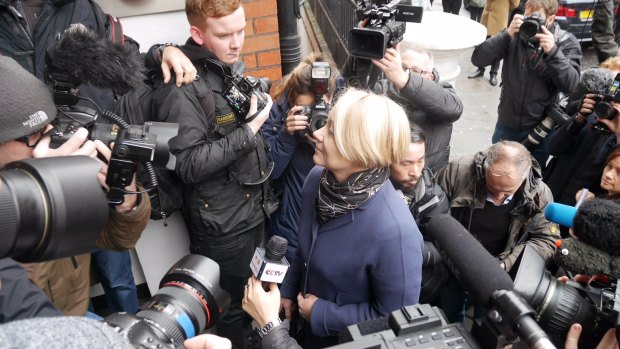 Swedish assistant prosecutor Ingrid Isgren at the Ecuadorian embassy in London.