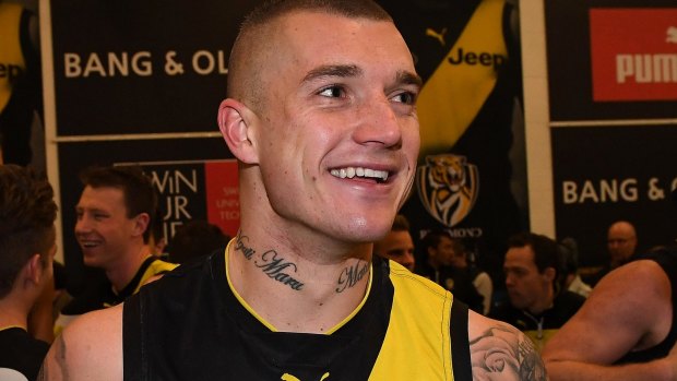 Staying power: All eyes are on Dustin Martin and whether he is staying a Tiger.
