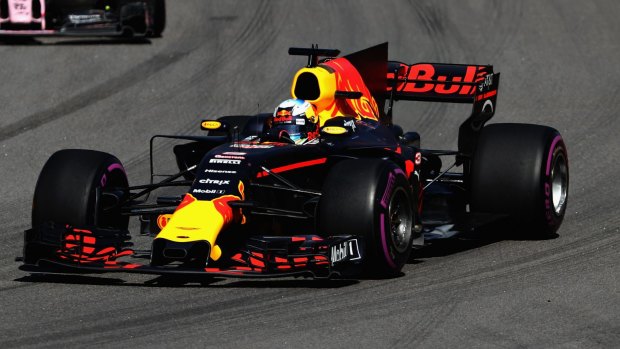 Force out: Daniel Ricciardo on track during the Formula One Grand Prix in Sochi, Russia.