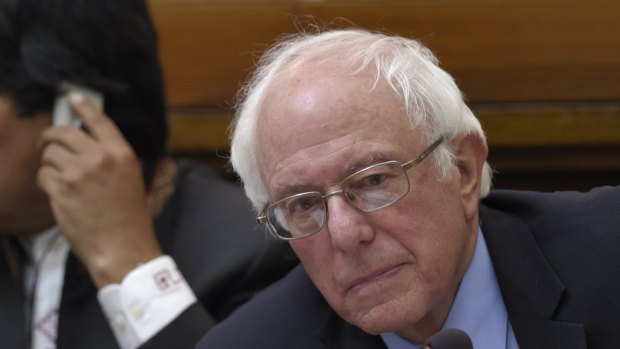 US presidential candidate Bernie Sanders at the Vatican on Friday. 