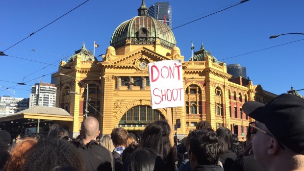 A sign at the Black Lives Matter protest in Melbourne