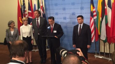 Julie Bishop with other leaders outside the UN Security Council.
