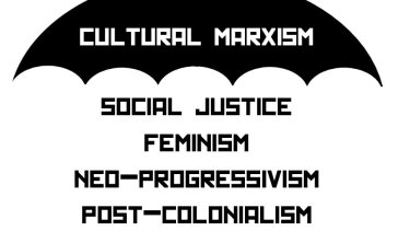 A still image from a YouTube video that falsely claims that concepts such as social justice and feminism, among others, are "cultural Marxism."