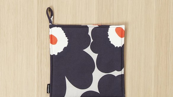 Pieni Unikko pot holder, $19 from Marimekko,
<a href="https://www.marimekko.com/au_en/066431-995-pieni-unikko-pot-holder/" target="_blank">marimekko.com</a>.