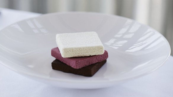 Lauren Eldridge's striking Neapolitan dessert at Stokehouse.