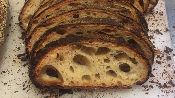 Jo Barrett of Victoria's Oakridge Winery mills flour for her own super sourdough loaf.
